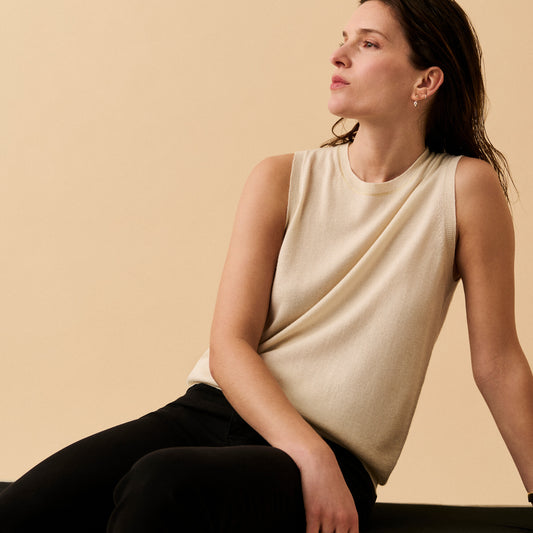 Villette Sleeveless Sweater - Ecru