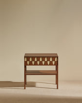 Ecailles bedside table - Walnut