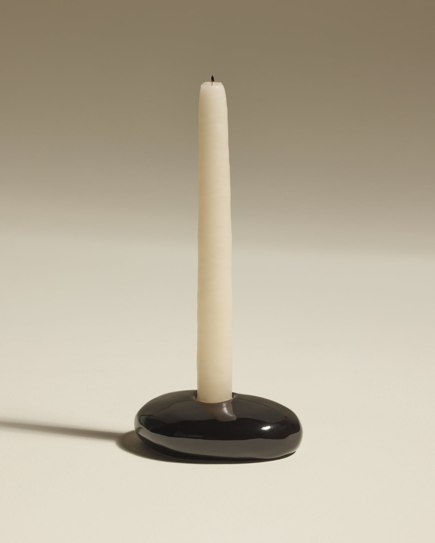 Stone Candle Holder - Black