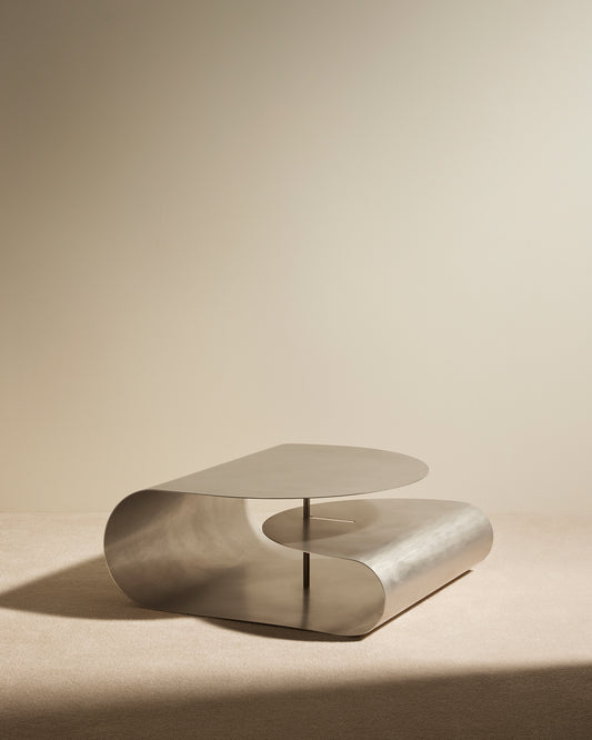 Gégé coffee table - Brushed stainless steel