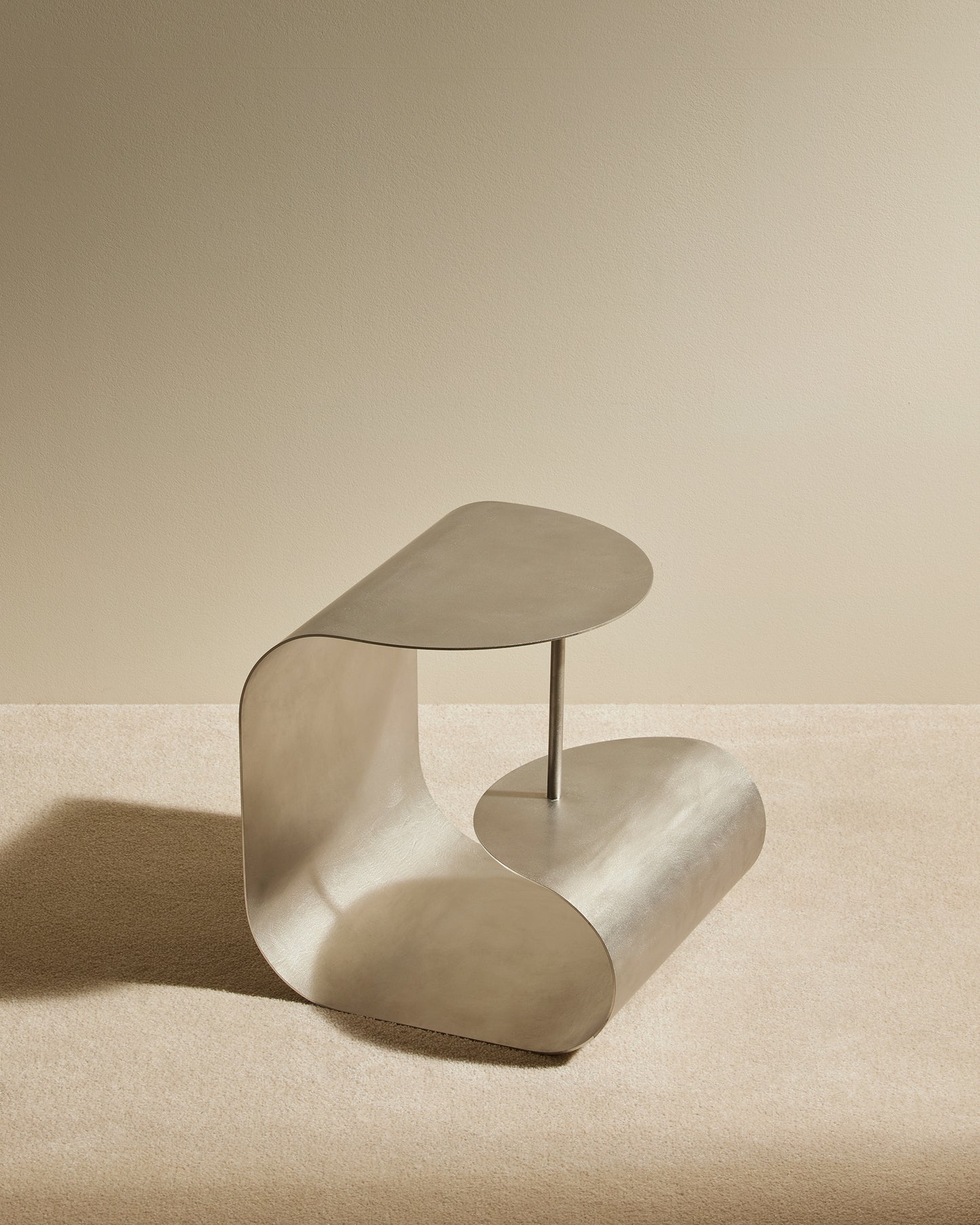 Gégé side table - Brushed stainless steel