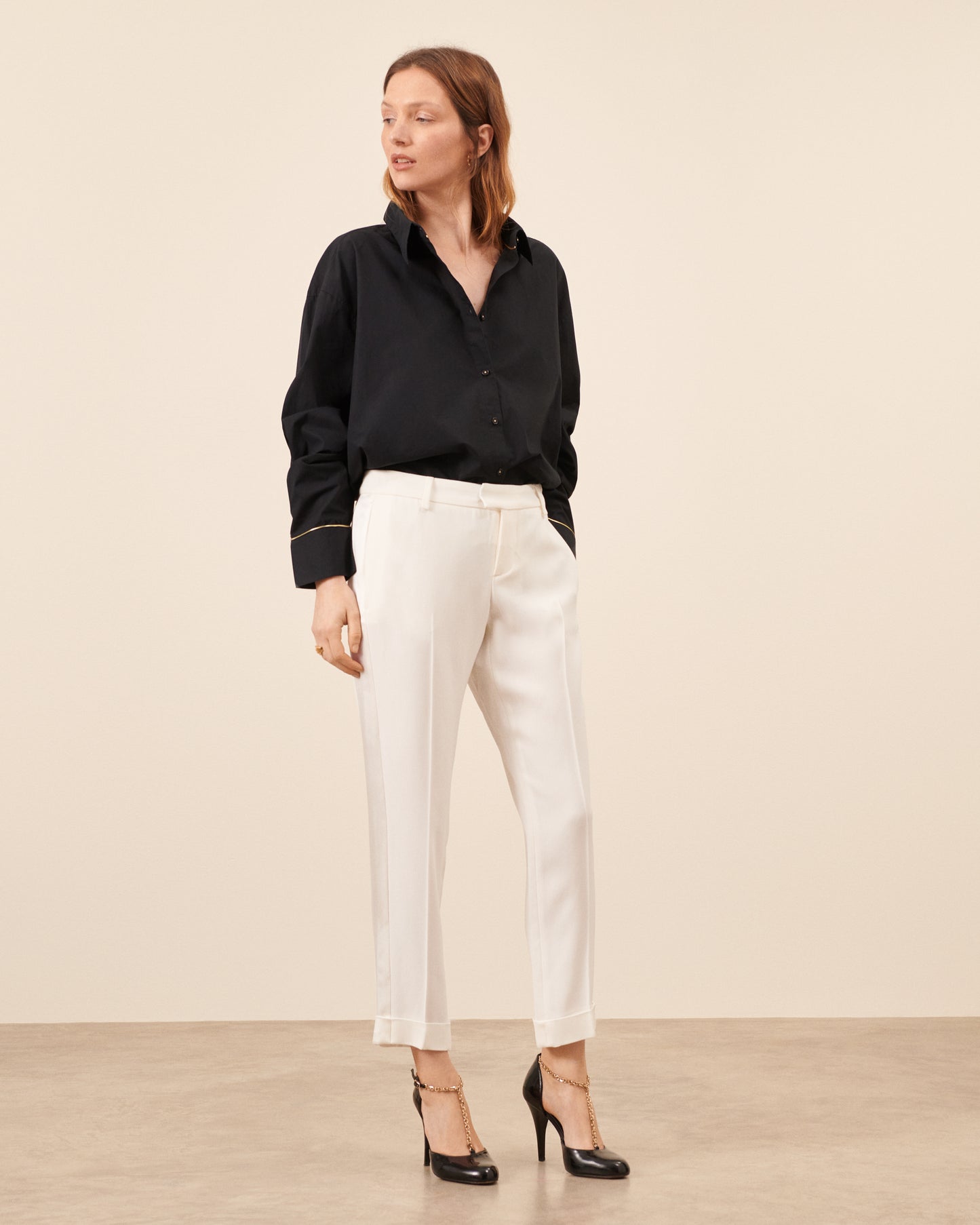 Pantalon Smoking Claude Court - Blanc