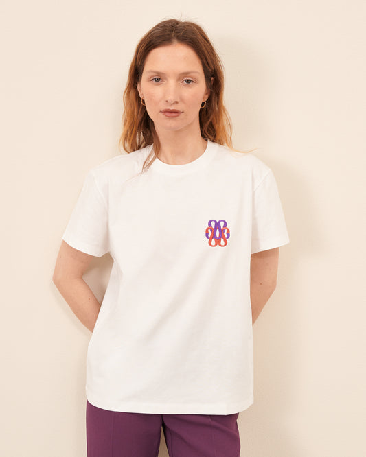 Monogram T-shirt - White / Terracotta