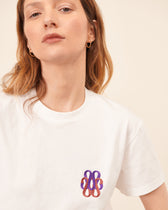 T-shirt Monogramme - Blanc / Terracotta