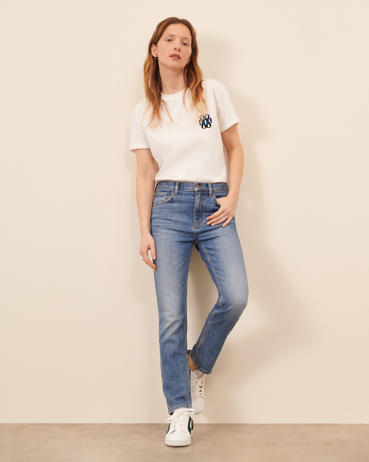 Monogram T-shirt - White / Sarah Blue